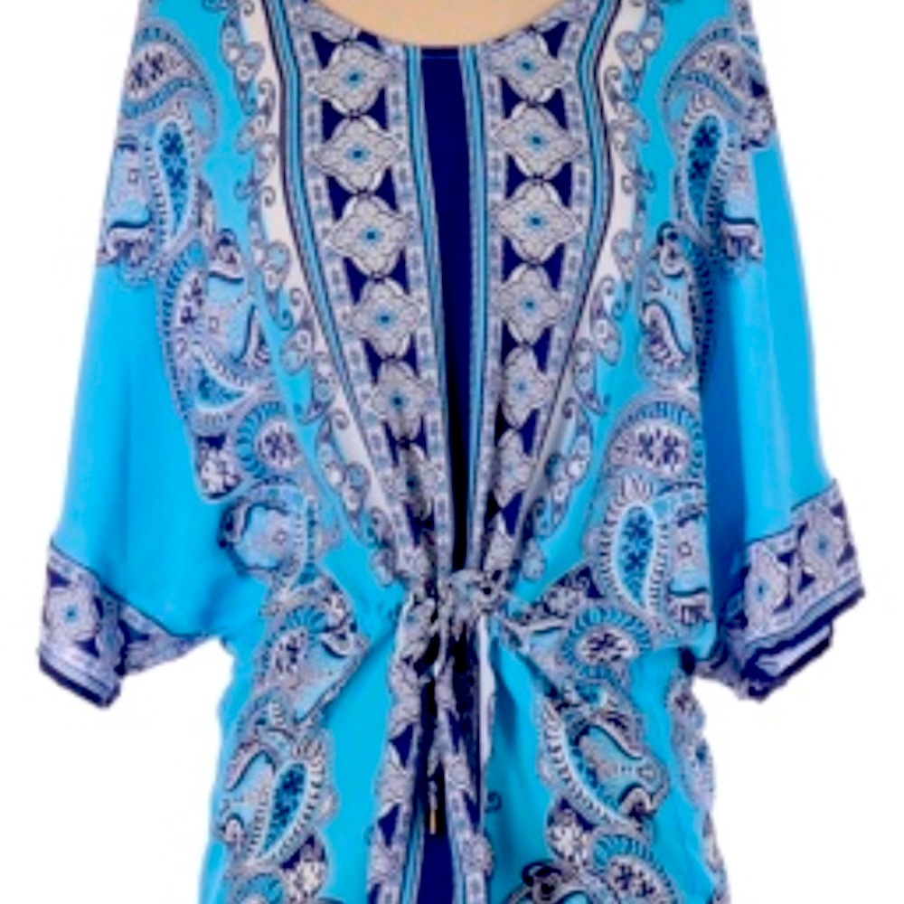Cynthia Rowley drawstring waist tie blouse